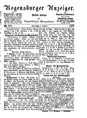 Regensburger Anzeiger Donnerstag 4. Oktober 1877