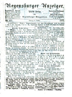 Regensburger Anzeiger Montag 8. Oktober 1877