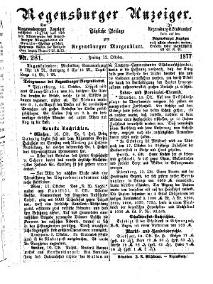 Regensburger Anzeiger Freitag 12. Oktober 1877