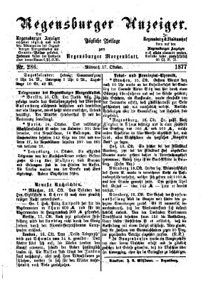 Regensburger Anzeiger Mittwoch 17. Oktober 1877