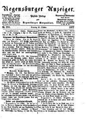 Regensburger Anzeiger Sonntag 21. Oktober 1877