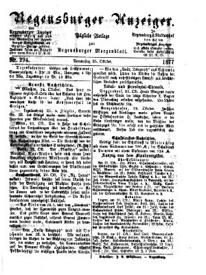 Regensburger Anzeiger Donnerstag 25. Oktober 1877