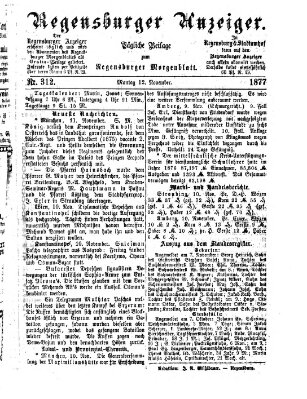 Regensburger Anzeiger Montag 12. November 1877