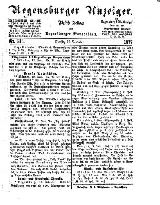 Regensburger Anzeiger Dienstag 13. November 1877