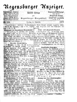 Regensburger Anzeiger Dienstag 20. November 1877