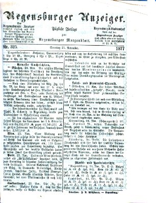 Regensburger Anzeiger Sonntag 25. November 1877