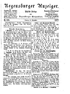 Regensburger Anzeiger Montag 26. November 1877