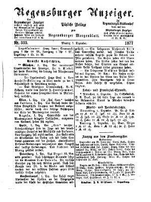 Regensburger Anzeiger Montag 3. Dezember 1877