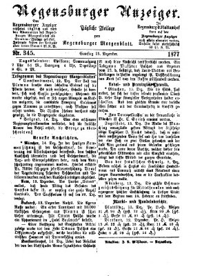 Regensburger Anzeiger Samstag 15. Dezember 1877