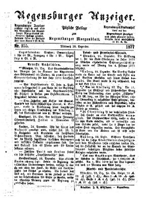 Regensburger Anzeiger Mittwoch 26. Dezember 1877