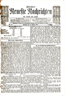 Fürther neueste Nachrichten für Stadt und Land (Fürther Abendzeitung) Sonntag 14. Januar 1877