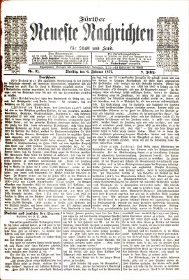 Fürther neueste Nachrichten für Stadt und Land (Fürther Abendzeitung) Dienstag 6. Februar 1877