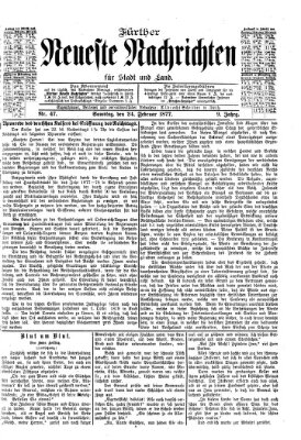 Fürther neueste Nachrichten für Stadt und Land (Fürther Abendzeitung) Samstag 24. Februar 1877