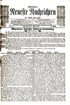 Fürther neueste Nachrichten für Stadt und Land (Fürther Abendzeitung) Sonntag 4. März 1877