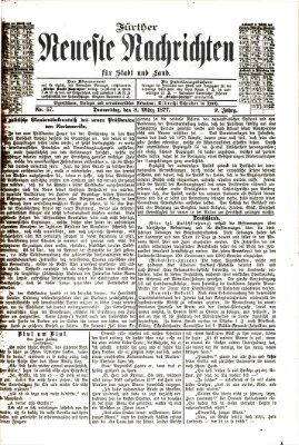 Fürther neueste Nachrichten für Stadt und Land (Fürther Abendzeitung) Donnerstag 8. März 1877