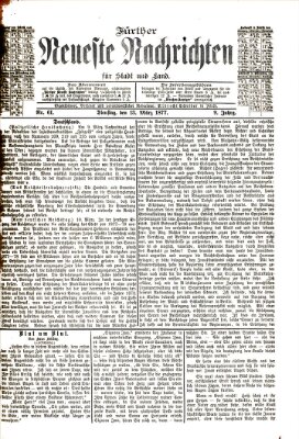 Fürther neueste Nachrichten für Stadt und Land (Fürther Abendzeitung) Dienstag 13. März 1877