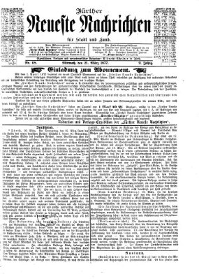 Fürther neueste Nachrichten für Stadt und Land (Fürther Abendzeitung) Mittwoch 21. März 1877