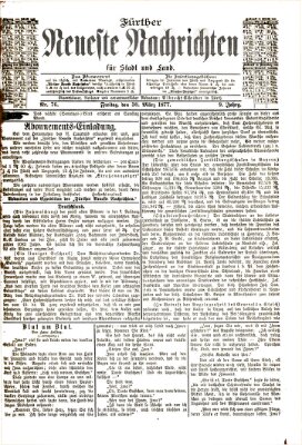 Fürther neueste Nachrichten für Stadt und Land (Fürther Abendzeitung) Freitag 30. März 1877