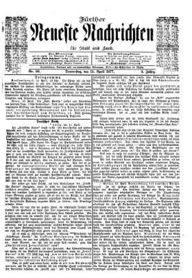 Fürther neueste Nachrichten für Stadt und Land (Fürther Abendzeitung) Donnerstag 12. April 1877