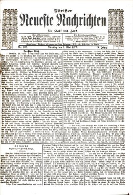 Fürther neueste Nachrichten für Stadt und Land (Fürther Abendzeitung) Dienstag 1. Mai 1877