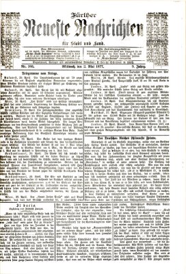 Fürther neueste Nachrichten für Stadt und Land (Fürther Abendzeitung) Mittwoch 2. Mai 1877