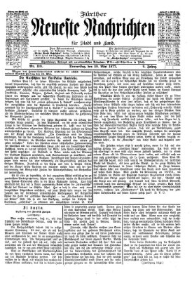 Fürther neueste Nachrichten für Stadt und Land (Fürther Abendzeitung) Donnerstag 10. Mai 1877