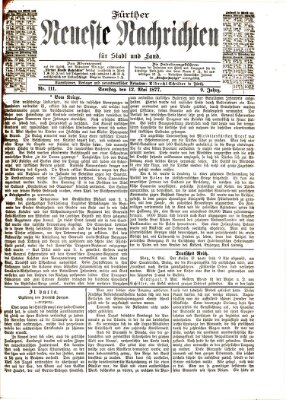 Fürther neueste Nachrichten für Stadt und Land (Fürther Abendzeitung) Samstag 12. Mai 1877