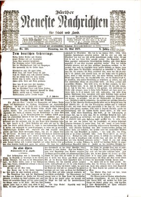 Fürther neueste Nachrichten für Stadt und Land (Fürther Abendzeitung) Dienstag 22. Mai 1877
