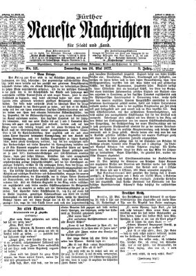 Fürther neueste Nachrichten für Stadt und Land (Fürther Abendzeitung) Donnerstag 24. Mai 1877