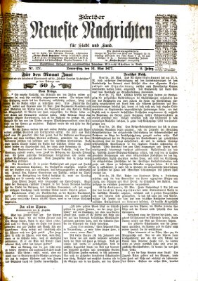 Fürther neueste Nachrichten für Stadt und Land (Fürther Abendzeitung) Donnerstag 31. Mai 1877