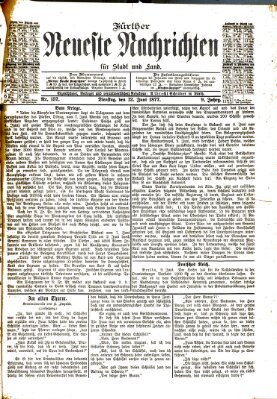 Fürther neueste Nachrichten für Stadt und Land (Fürther Abendzeitung) Dienstag 12. Juni 1877