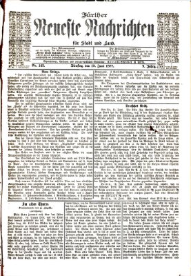 Fürther neueste Nachrichten für Stadt und Land (Fürther Abendzeitung) Dienstag 19. Juni 1877