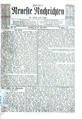 Fürther neueste Nachrichten für Stadt und Land (Fürther Abendzeitung) Dienstag 10. Juli 1877