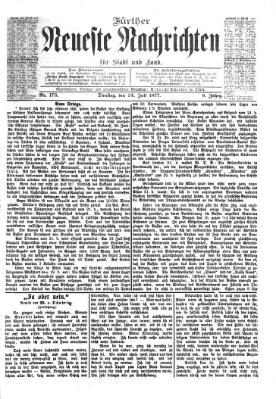 Fürther neueste Nachrichten für Stadt und Land (Fürther Abendzeitung) Dienstag 24. Juli 1877