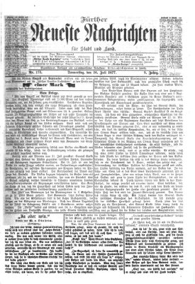 Fürther neueste Nachrichten für Stadt und Land (Fürther Abendzeitung) Donnerstag 26. Juli 1877