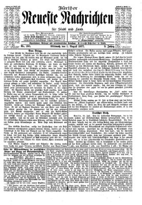 Fürther neueste Nachrichten für Stadt und Land (Fürther Abendzeitung) Mittwoch 1. August 1877