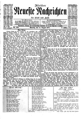 Fürther neueste Nachrichten für Stadt und Land (Fürther Abendzeitung) Sonntag 12. August 1877