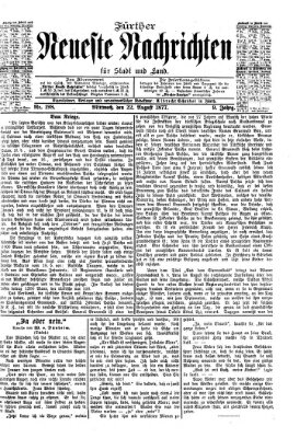 Fürther neueste Nachrichten für Stadt und Land (Fürther Abendzeitung) Mittwoch 22. August 1877