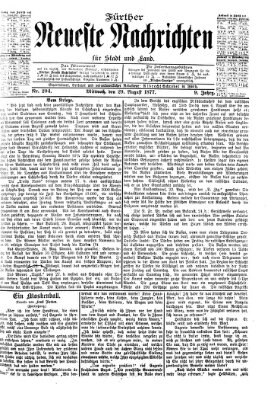 Fürther neueste Nachrichten für Stadt und Land (Fürther Abendzeitung) Mittwoch 29. August 1877