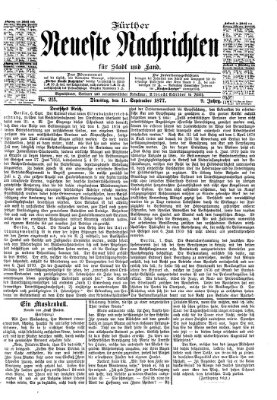 Fürther neueste Nachrichten für Stadt und Land (Fürther Abendzeitung) Dienstag 11. September 1877