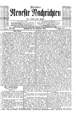 Fürther neueste Nachrichten für Stadt und Land (Fürther Abendzeitung) Mittwoch 12. September 1877