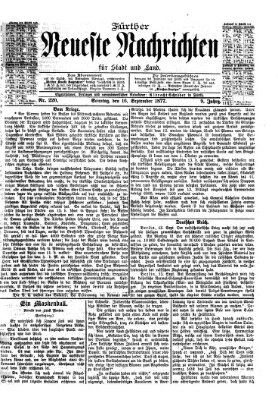 Fürther neueste Nachrichten für Stadt und Land (Fürther Abendzeitung) Sonntag 16. September 1877