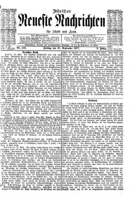 Fürther neueste Nachrichten für Stadt und Land (Fürther Abendzeitung) Freitag 28. September 1877