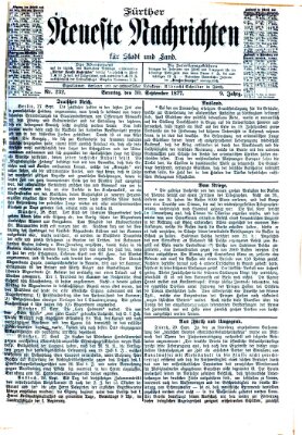 Fürther neueste Nachrichten für Stadt und Land (Fürther Abendzeitung) Sonntag 30. September 1877