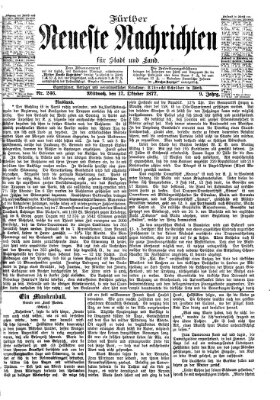 Fürther neueste Nachrichten für Stadt und Land (Fürther Abendzeitung) Mittwoch 17. Oktober 1877