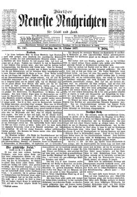 Fürther neueste Nachrichten für Stadt und Land (Fürther Abendzeitung) Donnerstag 18. Oktober 1877