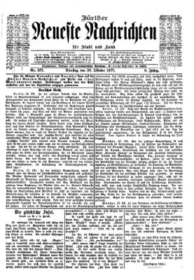 Fürther neueste Nachrichten für Stadt und Land (Fürther Abendzeitung) Dienstag 30. Oktober 1877