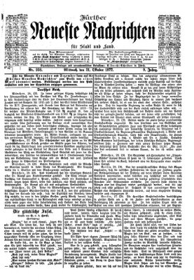 Fürther neueste Nachrichten für Stadt und Land (Fürther Abendzeitung) Mittwoch 31. Oktober 1877