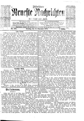 Fürther neueste Nachrichten für Stadt und Land (Fürther Abendzeitung) Sonntag 11. November 1877