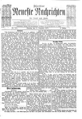 Fürther neueste Nachrichten für Stadt und Land (Fürther Abendzeitung) Sonntag 18. November 1877